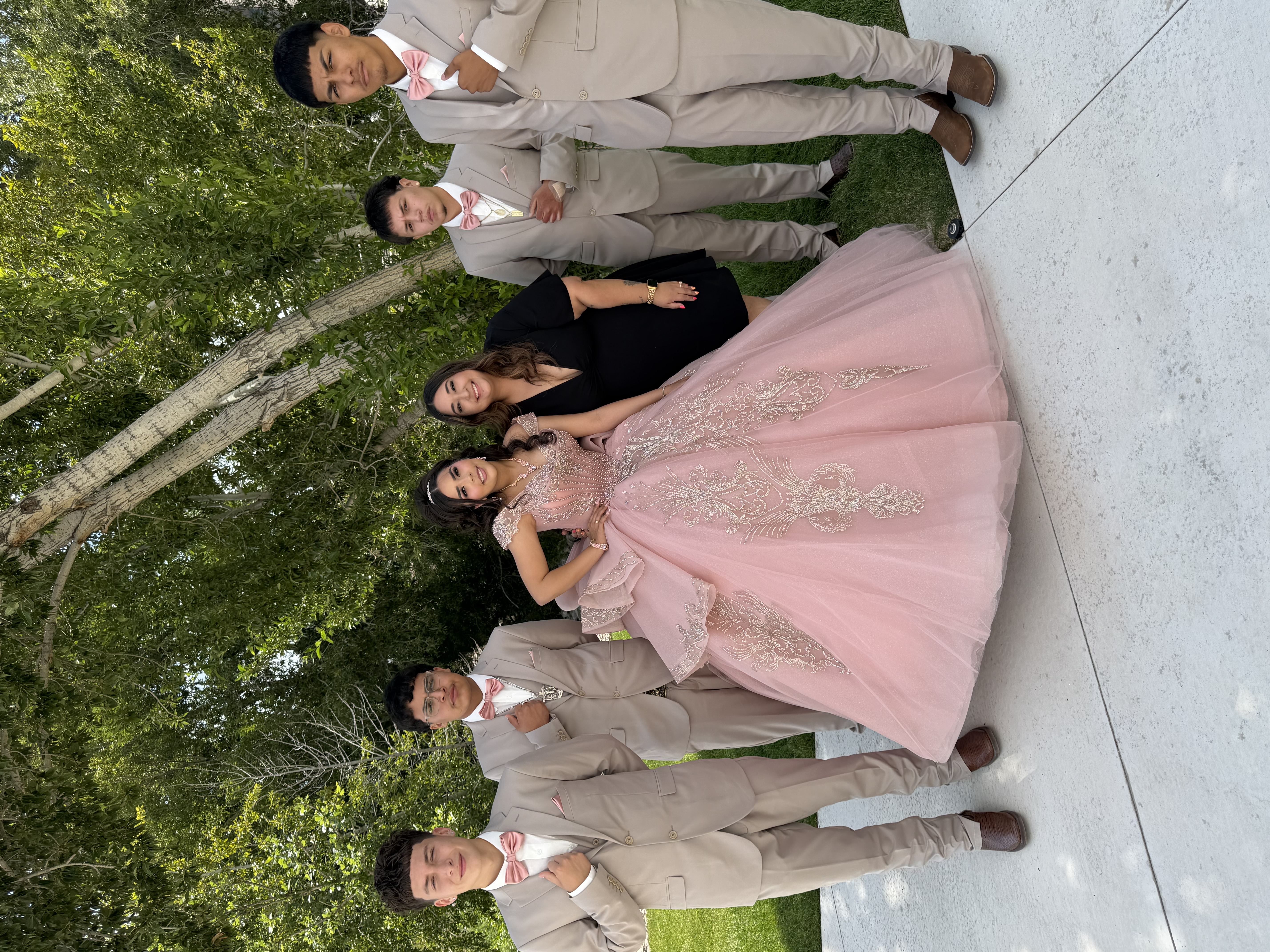Quinceañera and her court with Elegancia Choreography Co.