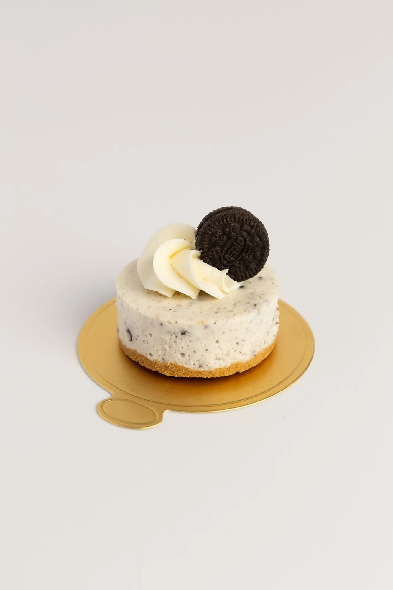 A mini cookies-and-cream cheesecake
