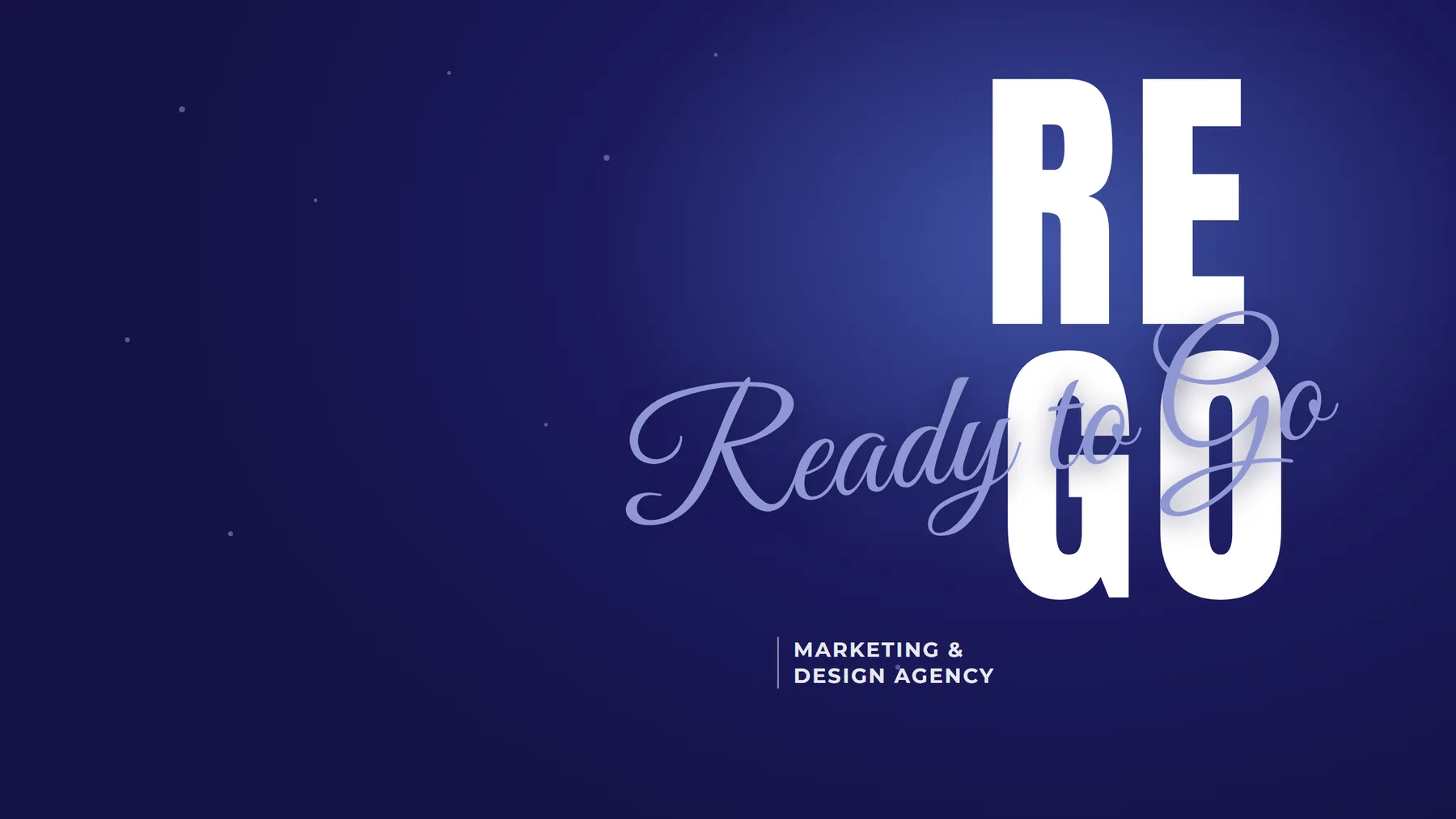 The REGO logo in white capital letters, RE above GO, with the script words Ready to Go across it on a deep blue background